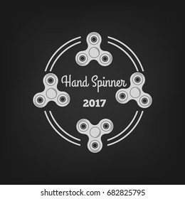 Fidget Spinner. Vintage Emblem. Vector illustration