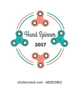 Fidget Spinner. Vintage Emblem. Vector illustration