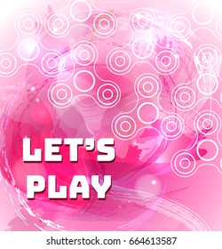 Fidget spinner watercolor pink background with outline icons of modern rotating toys vector illustration