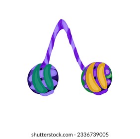 Fidget Spinners Begleri, two beads on a string toy, doodle vector illustration