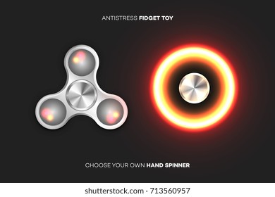 Fidget Spinners Popular Antistress Hand Toys. EPS 10 Vector Illustration.