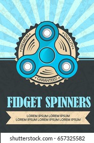 Fidget spinners poster, vintage style