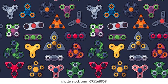 fidget spinners seamless pattern banner.