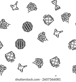 fidget toy fun antistress game vector seamless pattern thin line illustration
