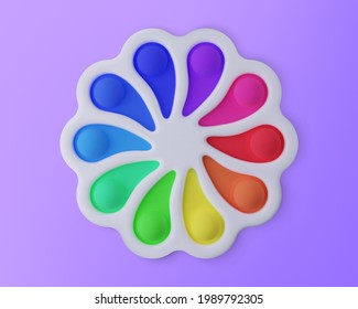 Fidget toy Simple Dimple. Push bubble toy Pop It. Realistic vector 3D illustration