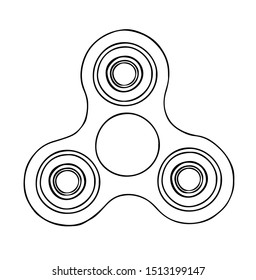 Fidgeting Toy that spins - Outline Vector Drawing Illustration