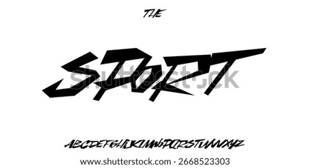 Fidgety jumpy sport font. Joyful groovy typeset. Crazy irrepressible alphabet, restless type. Dancing letters for street urban art, festival and carnival headline. Vector typographic design