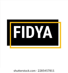 Cartel de Fidya Black Vector con información sobre donaciones y aislamiento durante Ramadán