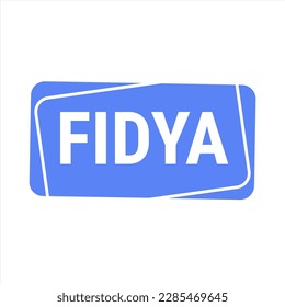 Cartel de la llamada del vector azul Fidya con información sobre donaciones y aislamiento durante Ramadán