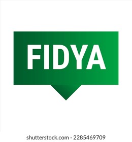 Fidya Dark Green Vector Callout Banner with Information on Donations and Seclusion During Ramadan