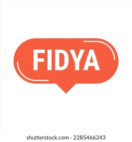 Cartel de la convocatoria del vector rojo Fidya con información sobre donaciones y aislamiento durante Ramadán