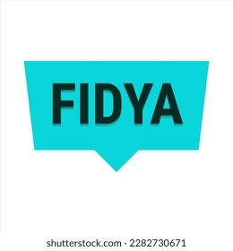 Fidya Turquoise Vector Callout Banner with Information on Donations and Seclusion During Ramadan