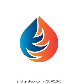 Fiel logo designs concept, Fire and Water Logo designs template