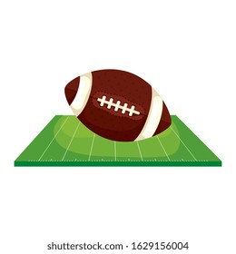 field and ball american football isolated icon vector illustration design