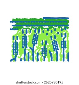 campo de cevada verde ícone doodle esboço vetor. campo de cevada sinal verde. símbolo isolado ilustração