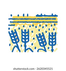 field barley yellow doodle icon sketch vector. field barley yellow sign. isolated symbol illustration