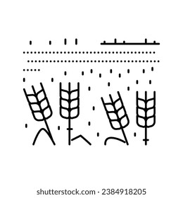 field barley yellow line icon vector. field barley yellow sign. isolated contour symbol black illustration