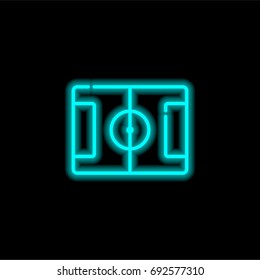 Field blue glowing neon ui ux icon. Glowing sign logo vector