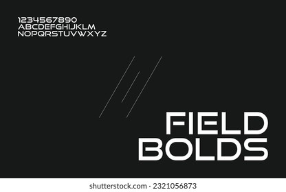 Field Bolds Alphabet abstract alphabet font. typography Creative fashion futuristic font and with numbers. vector illustration