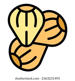 Field buckwheat icon outline vector. Plant cereal. Organic nature color flat