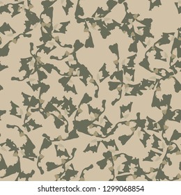 Field camouflage of various shades of green and beige colors. It is a colorful seamless pattern that can be used as a camo print for clothing and background and backdrop or computer wallpaper