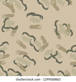 Field camouflage of various shades of green and beige colors. It is a colorful seamless pattern that can be used as a camo print for clothing and background and backdrop or computer wallpaper