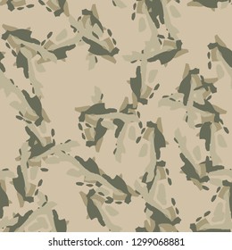 Field camouflage of various shades of green and beige colors. It is a colorful seamless pattern that can be used as a camo print for clothing and background and backdrop or computer wallpaper