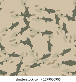 Field camouflage of various shades of green and beige colors. It is a colorful seamless pattern that can be used as a camo print for clothing and background and backdrop or computer wallpaper