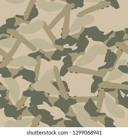Field camouflage of various shades of green and beige colors. It is a colorful seamless pattern that can be used as a camo print for clothing and background and backdrop or computer wallpaper