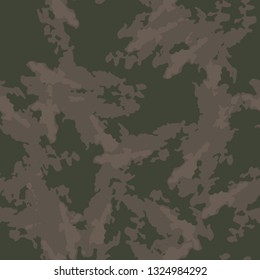 Field camouflage of various shades of green, brown and beige colors. It is a colorful seamless pattern that can be used as a camo print for clothing and background and backdrop or computer wallpaper