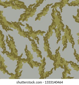 Field camouflage of various shades of green and gray colors. It is a colorful seamless pattern that can be used as a camo print for clothing and background and backdrop or computer wallpaper