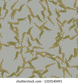 Field camouflage of various shades of green and gray colors. It is a colorful seamless pattern that can be used as a camo print for clothing and background and backdrop or computer wallpaper