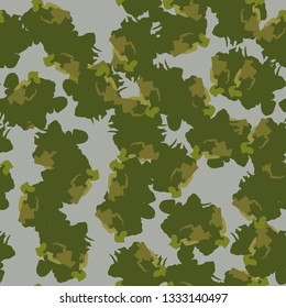 Field camouflage of various shades of green and gray colors. It is a colorful seamless pattern that can be used as a camo print for clothing and background and backdrop or computer wallpaper