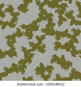 Field camouflage of various shades of green and gray colors. It is a colorful seamless pattern that can be used as a camo print for clothing and background and backdrop or computer wallpaper