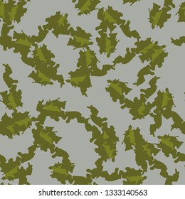 Field camouflage of various shades of green and gray colors. It is a colorful seamless pattern that can be used as a camo print for clothing and background and backdrop or computer wallpaper