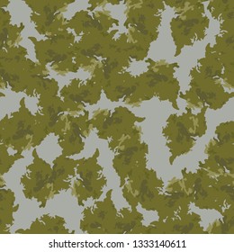 Field camouflage of various shades of green and gray colors. It is a colorful seamless pattern that can be used as a camo print for clothing and background and backdrop or computer wallpaper
