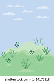 field camp landscape scene vector illustration