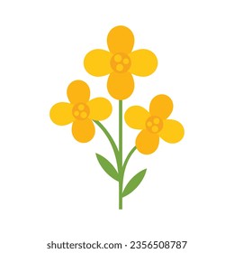 Field canola icon flat vector. Oil plant. Flower rape isolated