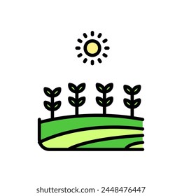 Feld-Cartoon-Symbol, isolierter Hintergrund