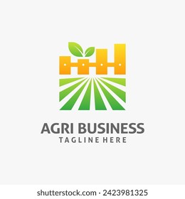 Field and chart elements for agribusiness logo design