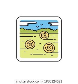 Field color line icon. Isolated vector element. Outline pictogram for web page, mobile app, promo