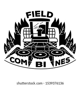 Field combines logo. Simple illustration of field combines vector logo for web design isolated on white background