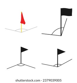 field corner flag icon illustration design