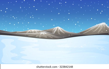 Field covered with snow illustration
