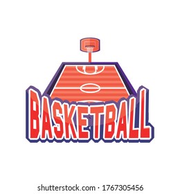 Field detailed style icon design, Basketball sport hobby competition and game theme Vector illustration