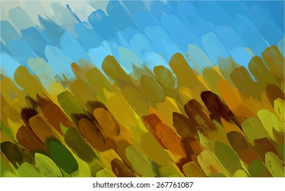 Field diagonal brush strokes background. Vector version