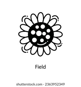Field doodle Icon Design illustration. Agriculture Symbol on White background EPS 10 File
