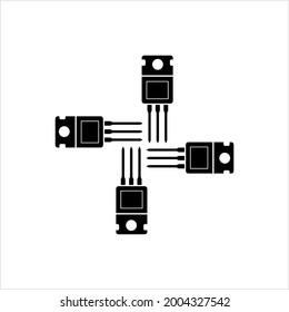 Field Effect Transistor Icon, Power Transistor Icon Vector Art Illustration