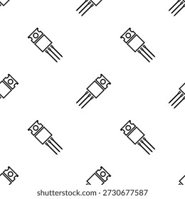 Field Effect Transistor Icon Seamless Pattern, Power Transistor Icon Vector Art Illustration
