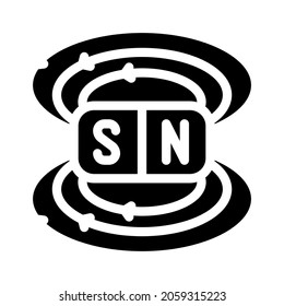 field electromagnetic glyph icon vector. field electromagnetic sign. isolated contour symbol black illustration